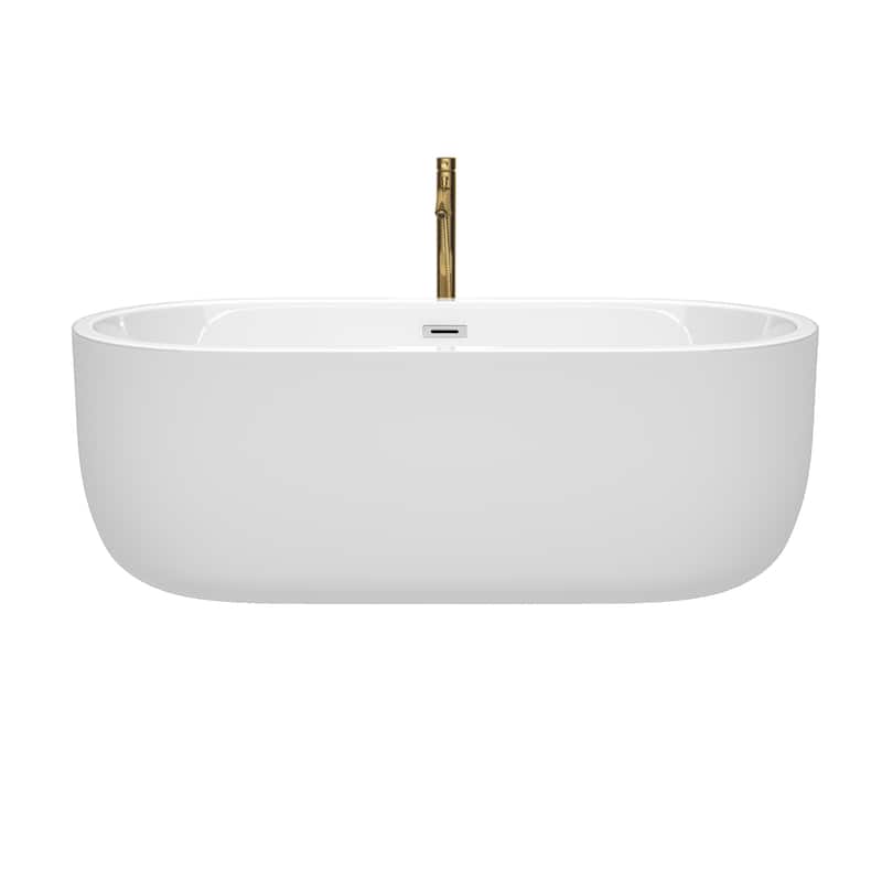 Wyndham Collection Juliette 67-inch White Freestanding Soaking Bathtub