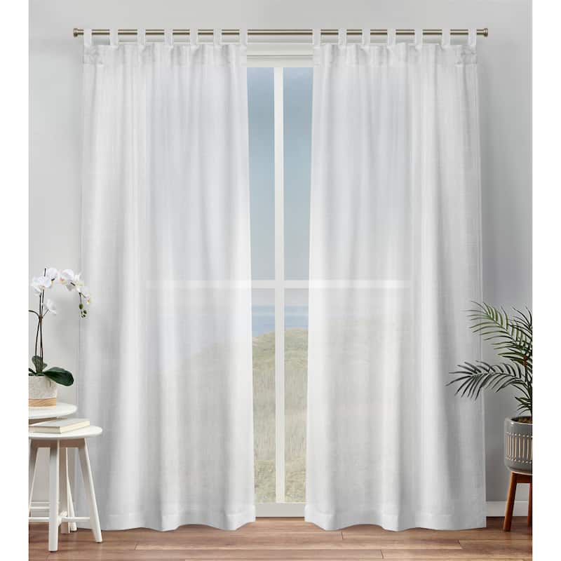 ATI Home Bella Sheer Tab Top Curtain Panel Pair - 54x96 - White