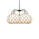 Option Black Antique Brass / White Glass with Brown Rope