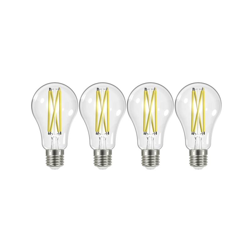12.5 Watt A19 LED 100 Watt Replacement Clear Medium base 3000K 120 Volt 4-Pack