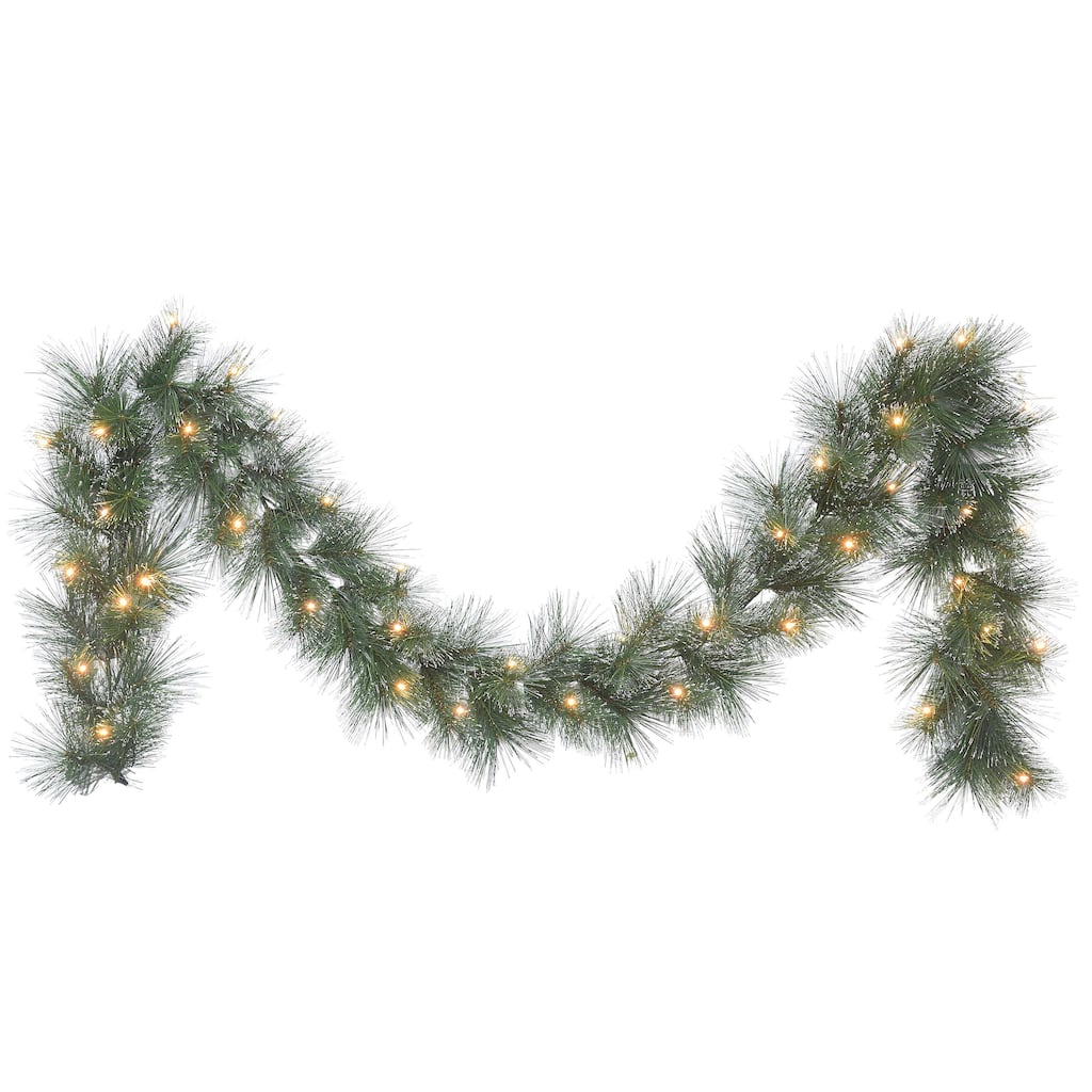Puleo International 9 ft. x 10" Battery Operated Glittery Garland