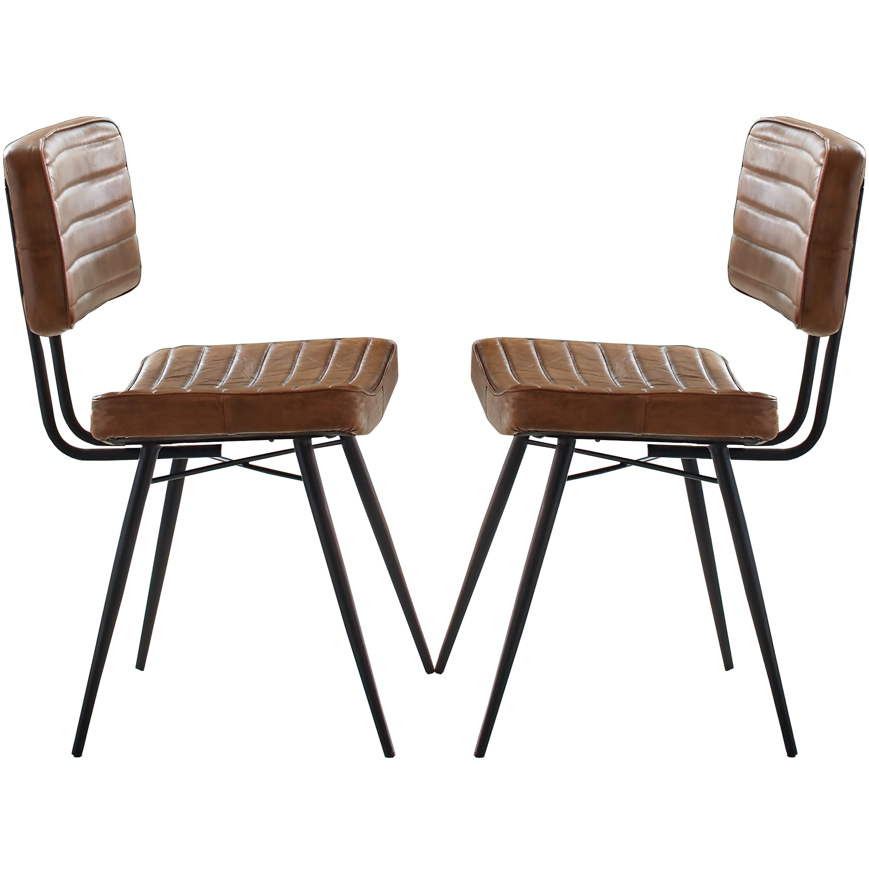 Ribbed leather hotsell dining chair