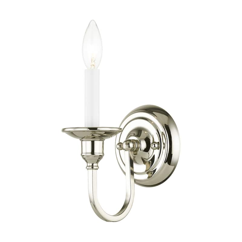 Livex Lighting Cranford 1 Light Wall Sconce - Polished Nickel