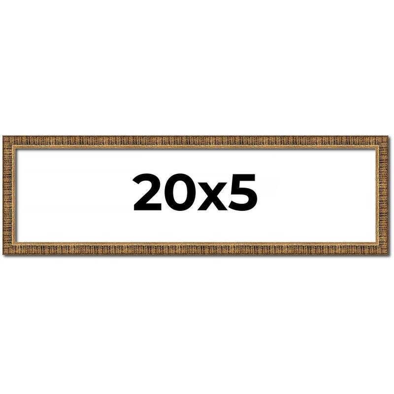 20x5 Frame Gold Solid Wood Picture Frame - Complete Modern Photo Frame