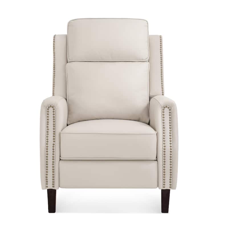 2 Set Genuine Leather Recliner Modern Push Back Recliner Chair Wingback 3 Adjustable Chair for Living Room