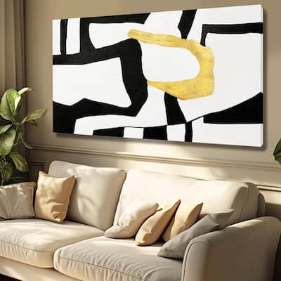 Black and White Wall Art Abstract Wall Decor Geometric Canvas