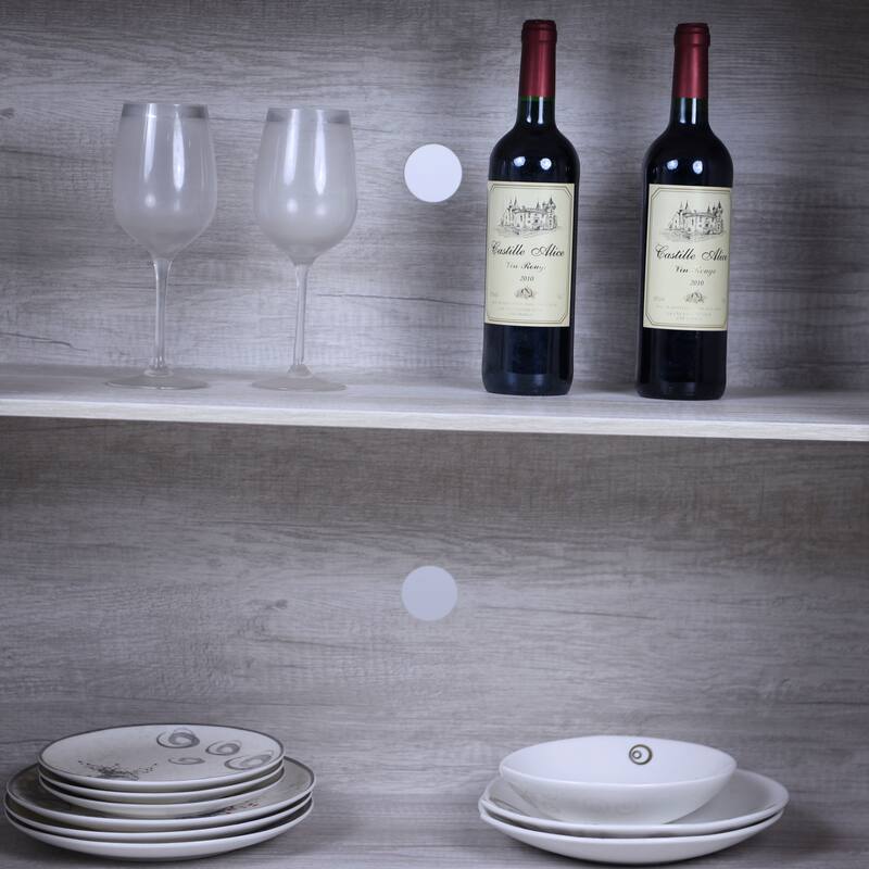 Elegant sideboard with 2 acrylic mirrored doors Sideboard and Buffet with Storage, Hollow-Carved Accent Cabinet