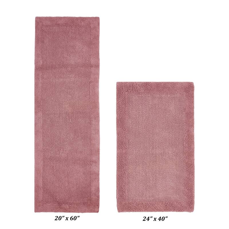 Better Trends Bath Rugs Set 100% Cotton Tufted Soft Water Absorbent Bathroom Rug for Shower, Sink Bath Mats Edge Collection