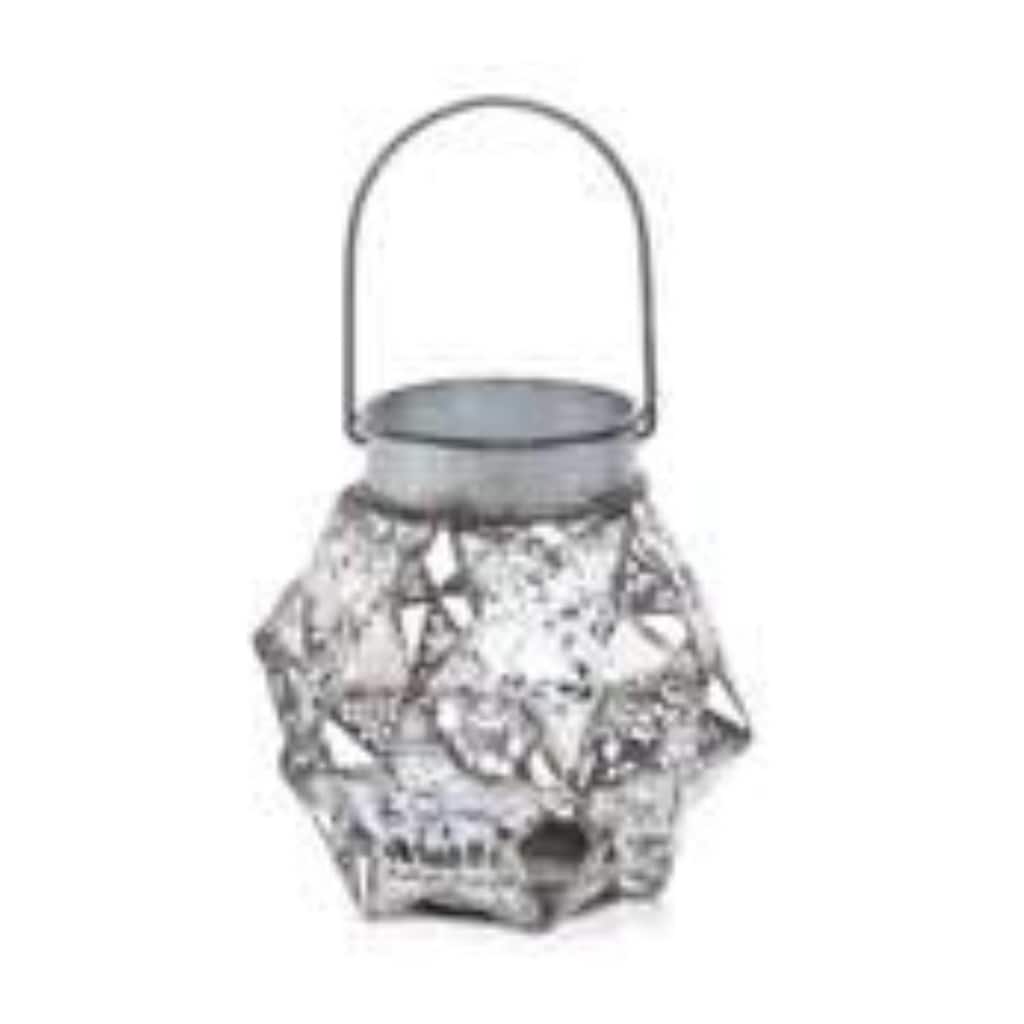 Metal gray Christmas star candle holder