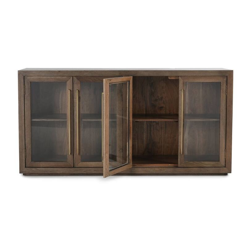 Classic Home Bradley 4-Door Oak Sideboard Buffet - 72Wx18Dx36H