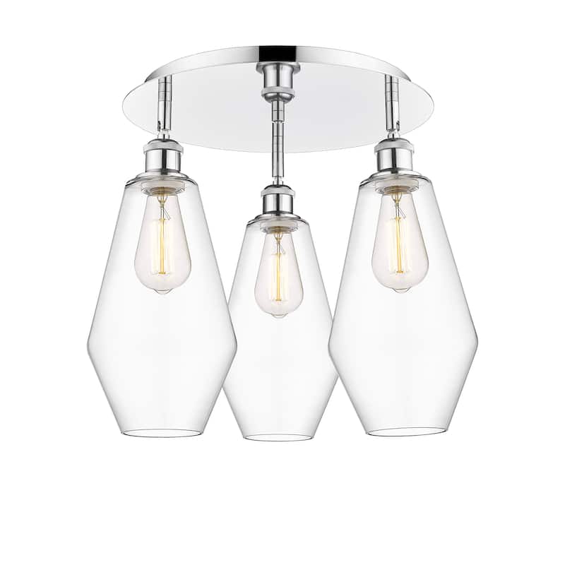 Innovations Lighting Cindyrella - 3 Light 19" Flush Mount - Clear/Polished Chrome