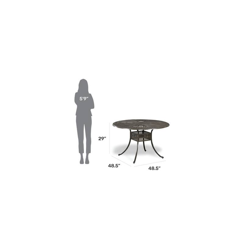 Homestyles Grenada Charcoal Aluminum Outdoor Dining Table