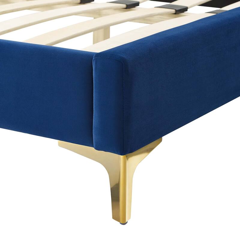 Amber Tufted Performance Velvet Twin Platform Bed