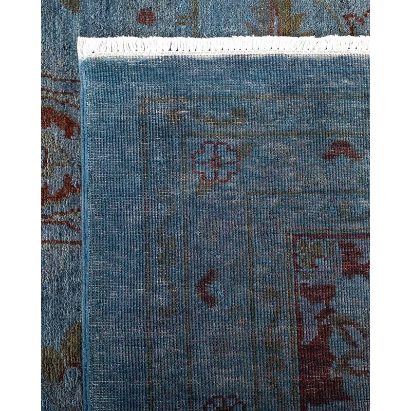 Overton Hand Knotted Wool Vintage Inspired Modern Contemporary Overdyed Gray Area Rug - 11' 10" x 14' 9"