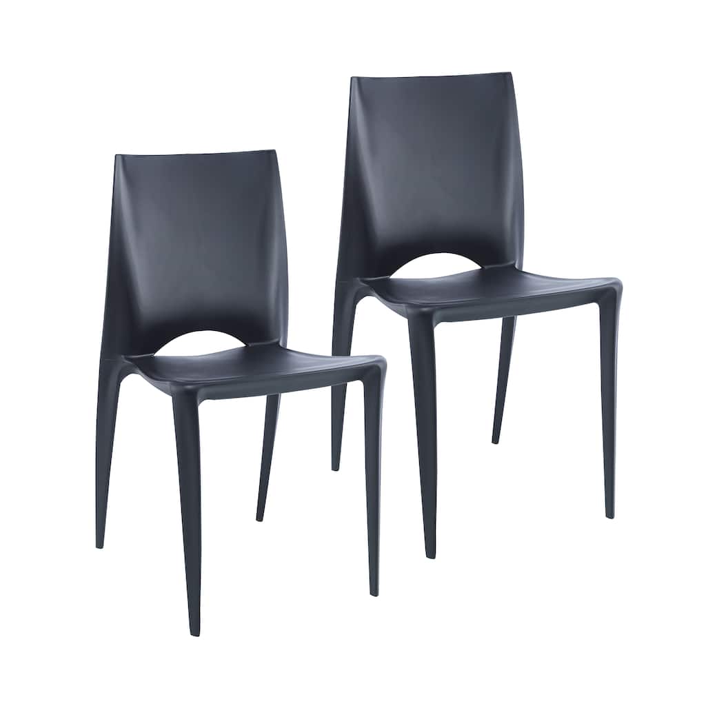 Porthos Home Garin Stackable Dining Chairs Set Of 2, Overall Plastic