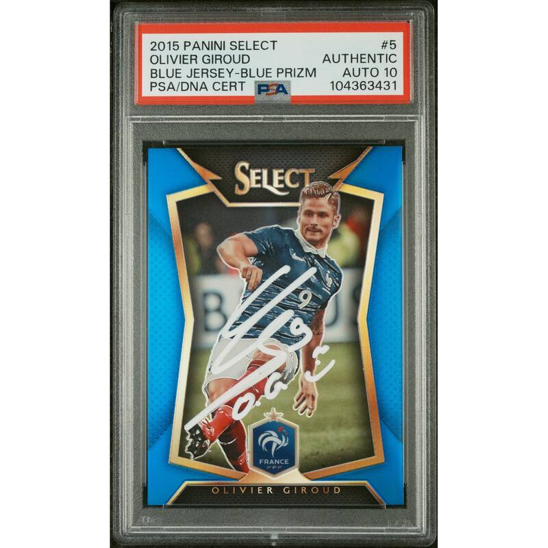 Olivier Giroud 2015 Panini Select Blue Prizm Card #5 Auto Graded PSA 10 20/299 - 8' x 11'