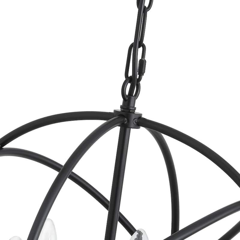 4-Lights Geometric Round Shade Pendant Lighting - 16.5"D×4.7"W×63.8"H(Adjustable)
