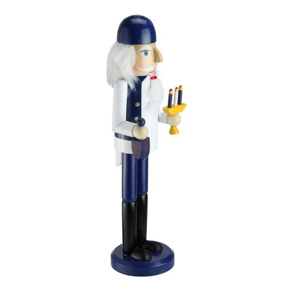 Shop 14 Wooden Hanukkah Nutcracker With Menorah And Dreidel Overstock 20551104
