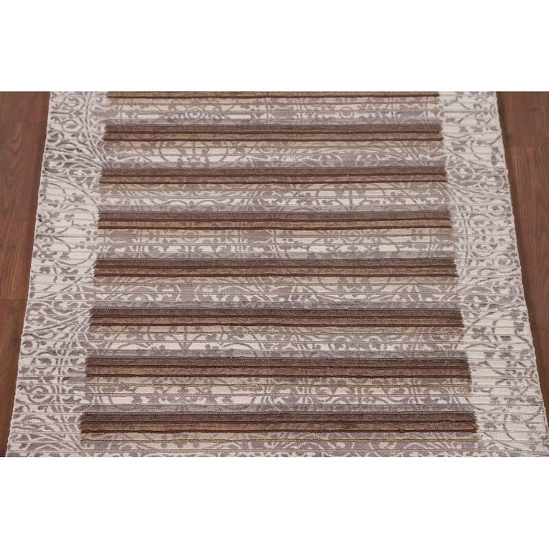 Modern Oriental Accent Rug Handmade Abstract Wool Carpet - 2'9"x 4'8"