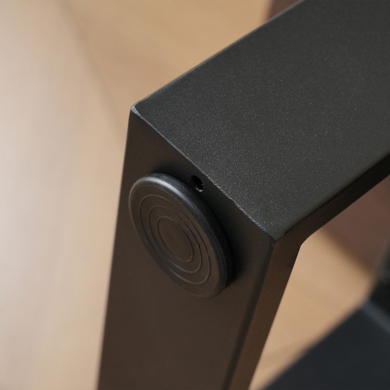 Roomfitters 59 Inch Dining Bench, Farmhouse Kitchen Table Bench, Bed End Bench with Metal Legs, Entryway Seating, Walnut+Black