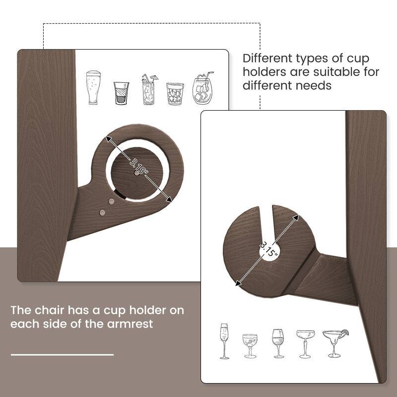 Foldable HDPE Modern Chair with Dual Cup Holders