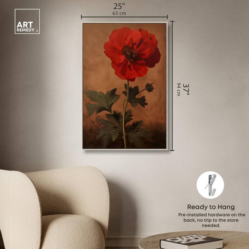 Flourish in Red II Canvas by Art Remedy