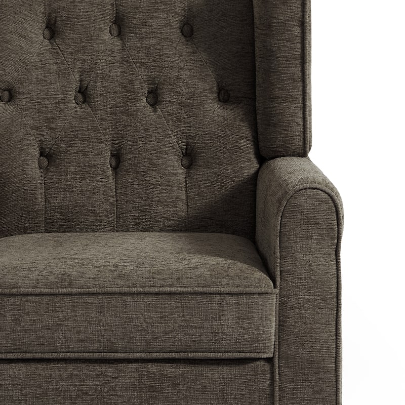 Button-Tufted Accent Chair Wingback Armchair - 38"H
