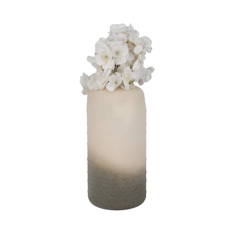 Sagebrook Home 11-inch Textured 2-tone Glass Vase, Exquisite Glass Craftsmanship