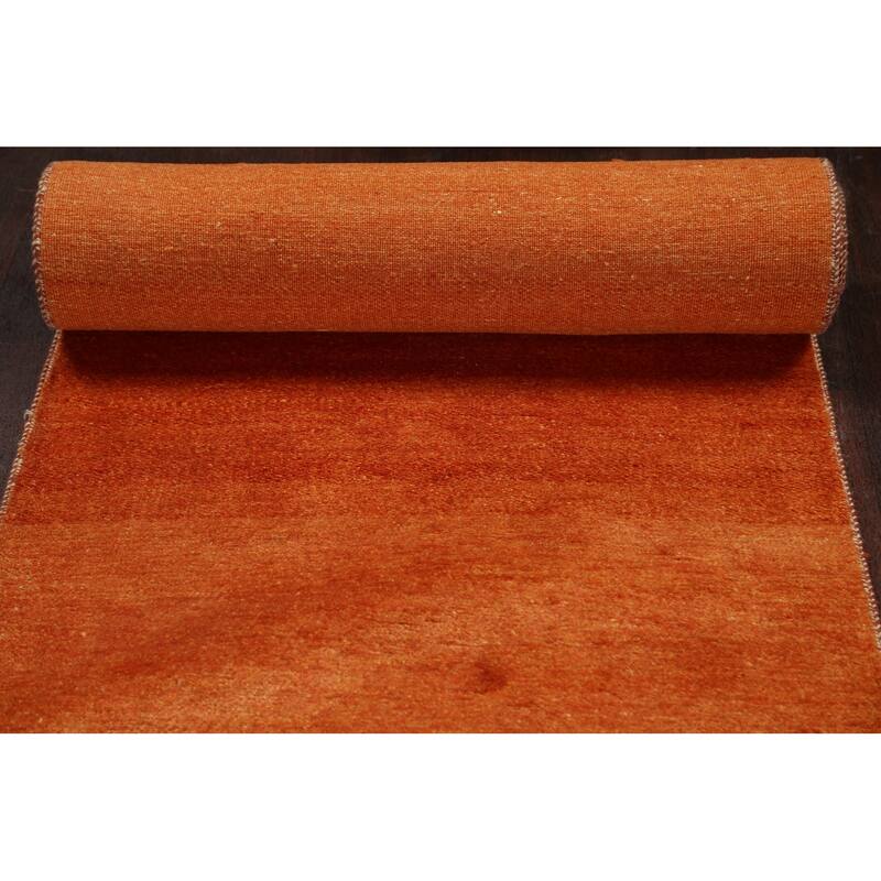 Modern Oriental Gabbeh Kashkoli Wool Runner Rug Hand-knotted - 2'5" x 20'2"