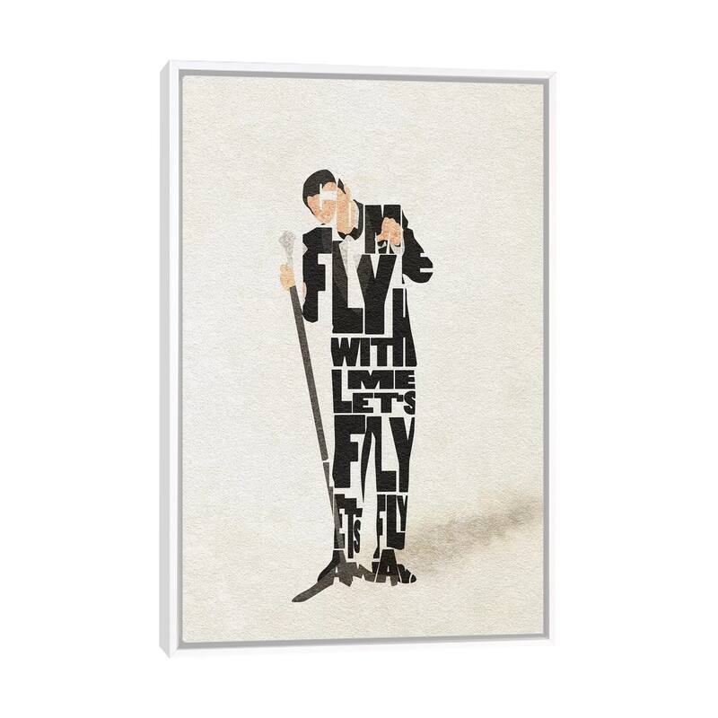 iCanvas "Frank Sinatra" by Ayse Deniz Akerman Framed Canvas Print - White - 26x18