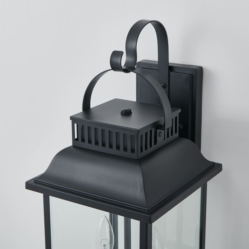 KAWOTI Traditional Outdoor Wall Sconce Black - W8.875" x D9.75" x H19.75"