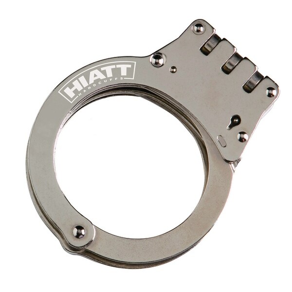 Hiatt Oversized Steel Hinged Handcuffs Nickel 1001311