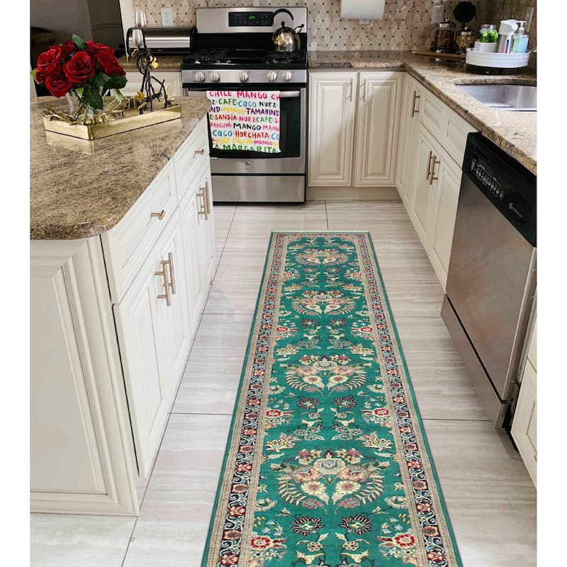 Pak-Persian Emilee Turquoise/Navy Runner - 2'7" x 10'1"