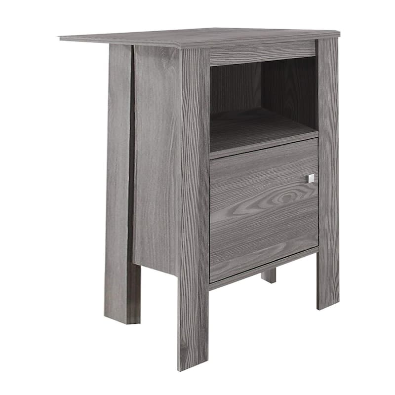 Contemporary 24" Wood Rectangular End Table with Shelf and Cabinet Modern Living Room Nightstand - 17.25"L x 14"W x 24.25"H