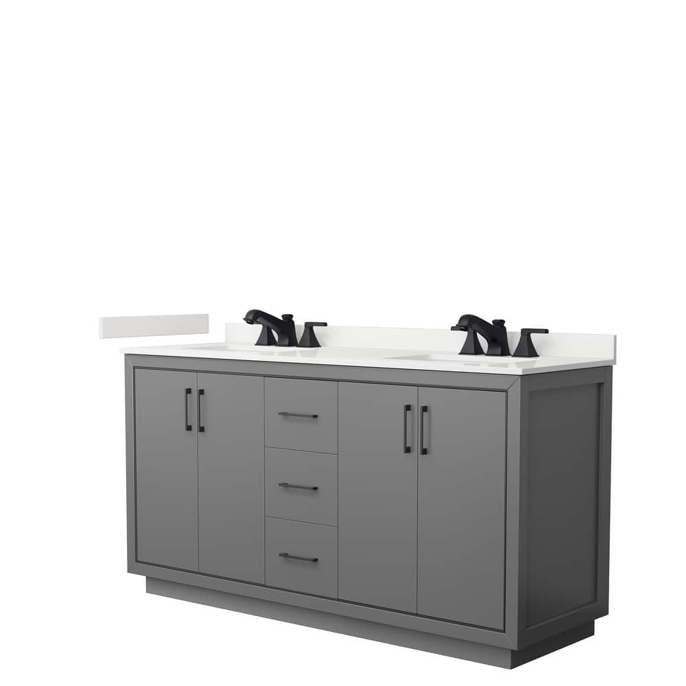 Icon 66-inch Double Vanity, Quartz Top