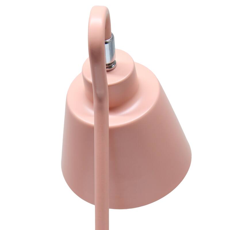 Looped Neck Desk Lamp with Adjustable Cone Shade - 16" - Pink
