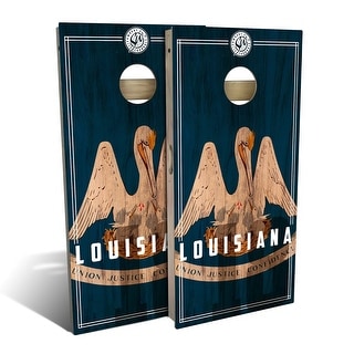 Louisiana State Flag 2 Outdoor Cornhole Board Set