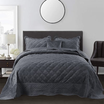 Serenta Supersoft Microplush Quilted 4 Pieces Bedspread Coverlet Set