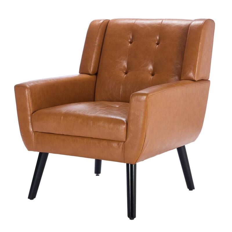PU Accent Chair with Curved Back