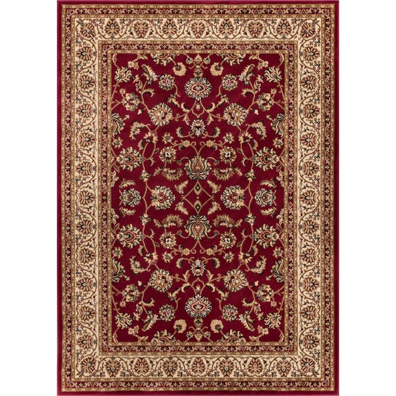 Well Woven Gwalia Traditional French Oriental Area Rug - 9'3 x 12'6 - Red/Ivory - Rectangle