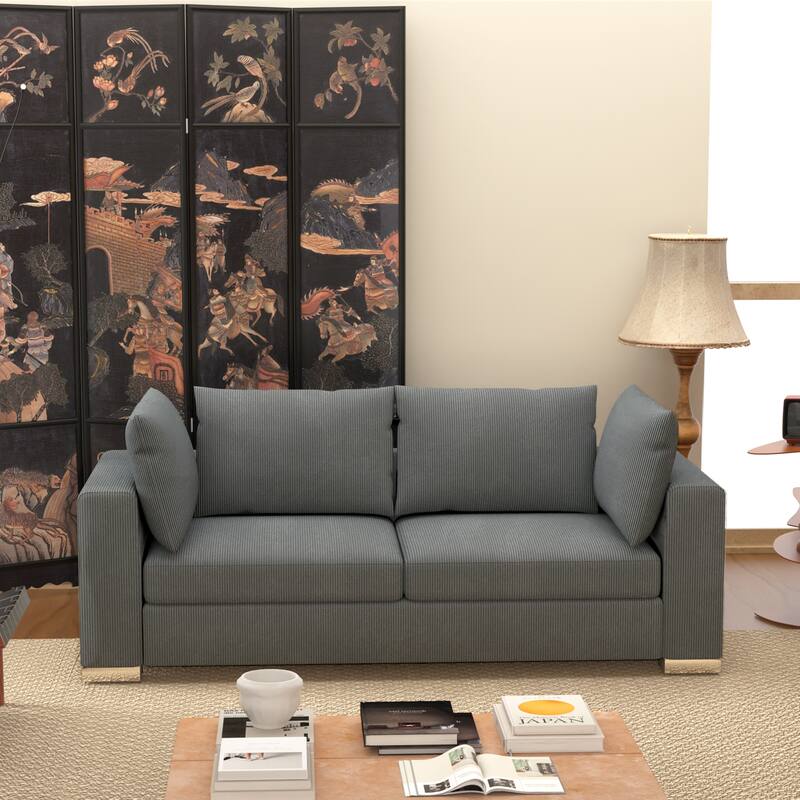 Wayna Living Room Sofa Corduroy Upholstered Lounge Sofa