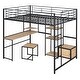 preview thumbnail 30 of 37, Full Metal Wood Loft Bed with Desk & Shelves