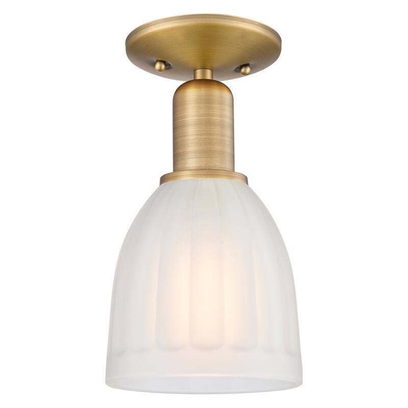 Innovations Lighting Endless Possibilities Arcadia - Brookfield - 1 Light 6" Semi-Flush Mount - Brushed Brass/White