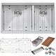 preview thumbnail 2 of 7, Ruvati 28-inch Workstation Sink 60/40 Double Bowl Undermount Low Divide 16 Gauge Stainless Steel - 28" x 19″