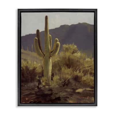 Stupell Bold Cactus Mountain Overlook Framed Floater Canvas Wall Art Design By Paco Young