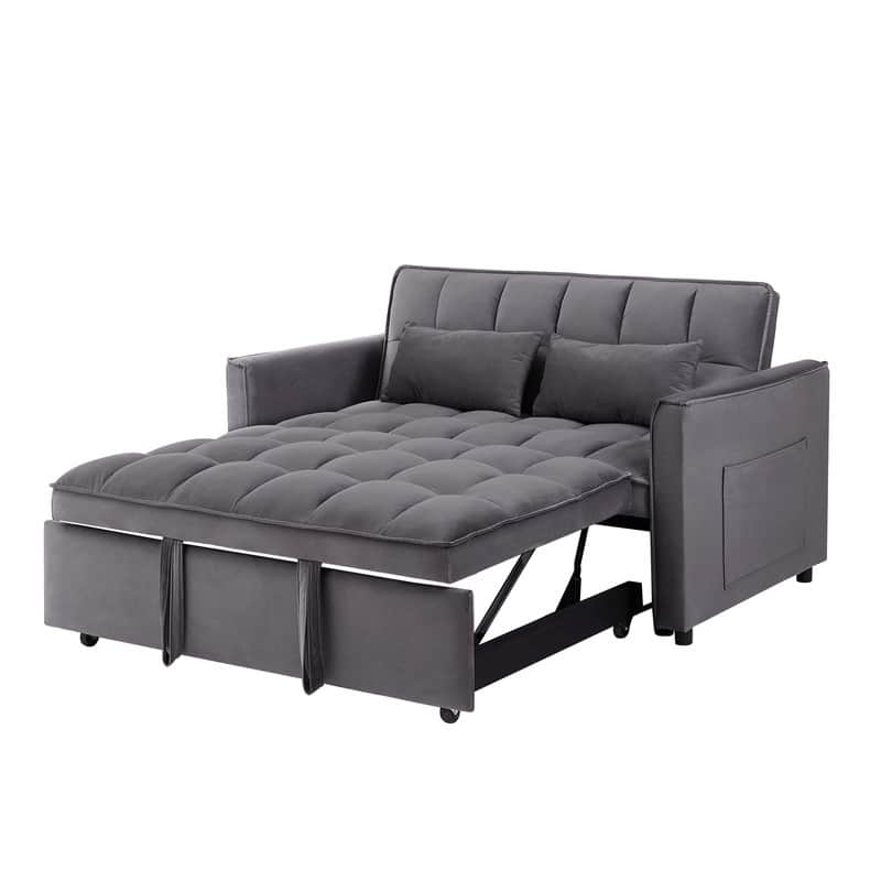 55-inch Multifunctional Velvet Sofa Bed for Living Room