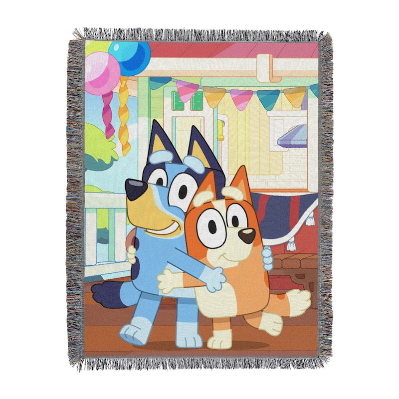 Bluey Woven Tapestry Throw Blanket - 48" x 60" - Sister Celebration