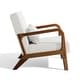 preview thumbnail 66 of 161, 25" W Mid Century Upholstered Wood Accent Chair with Pillow