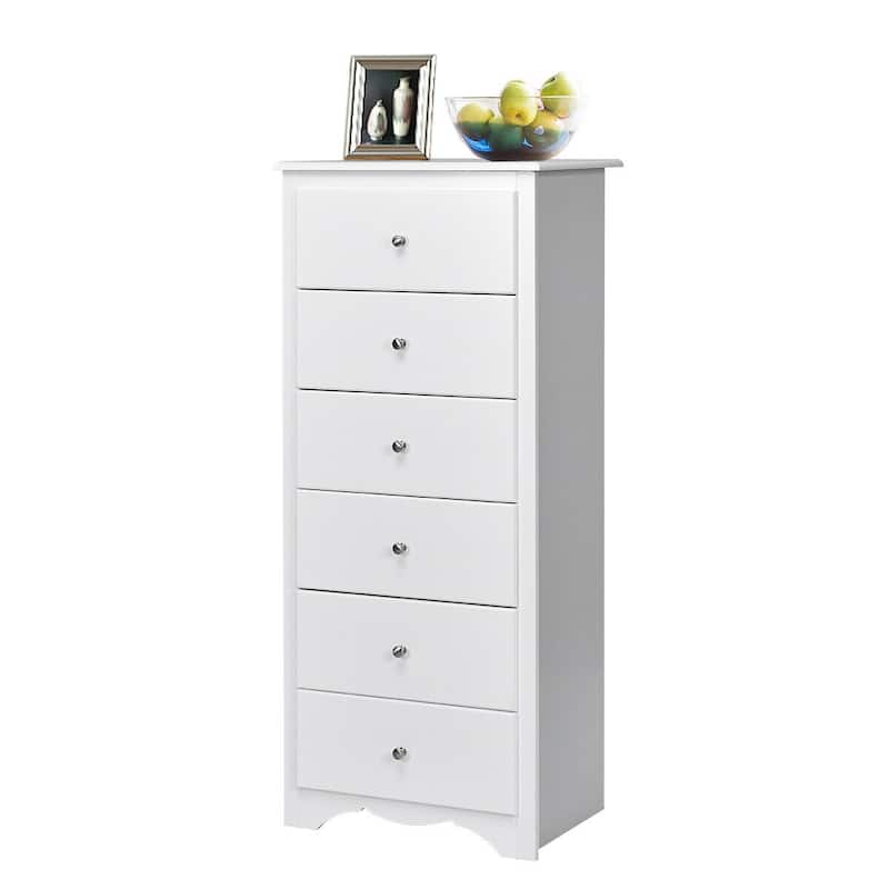 Gymax 6 Drawer Chest Dresser Clothes Storage Bedroom Tall Furniture