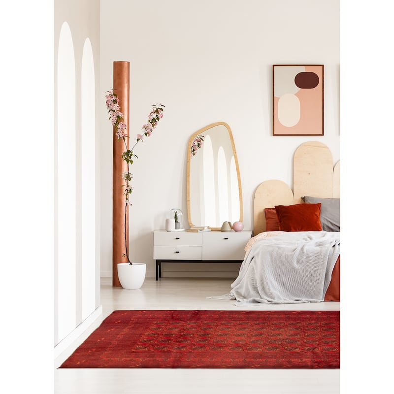 ECARPETGALLERY Hand-knotted Teimani Red Wool Rug - 5'10 x 9'6